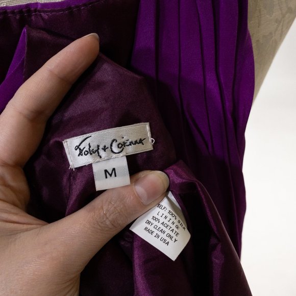 Vintage Y2K Anthropologie M Deep Plunge Ruched Mini Dress Purple - Picture 10 of 11